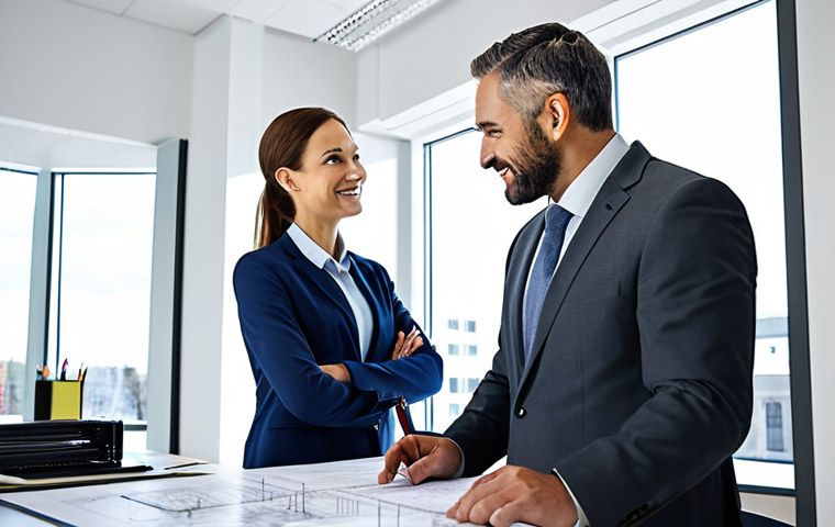 건축 실무에서 협상 전략 배우기 - "A businesswoman in a modest business suit, fully clothed, leading a presentation in a modern office... 건축 실무에서 협상 전략 배우기 - "A businesswoman in a modest business suit, fully clothed, leading a presentation in a modern office...