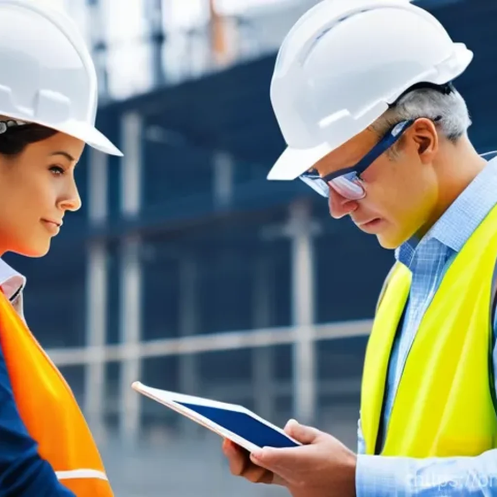 건축가의 현장 경험 사례 - **Prompt:** A diverse team of construction workers and engineers, including a young male engineer an...