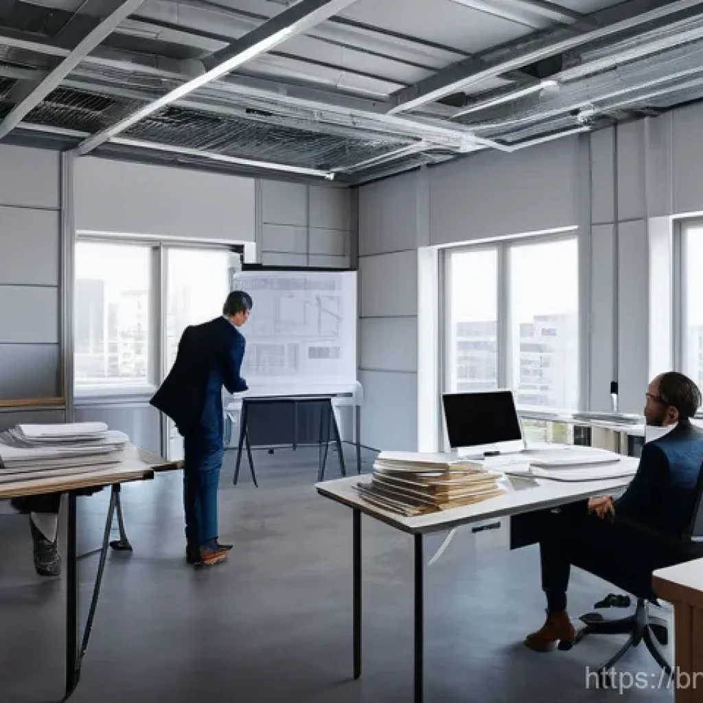 건축 프로젝트 협상 스킬 - **Prompt 1: "A diverse team of architects, engineers, and contractors engaged in an intensive discus...