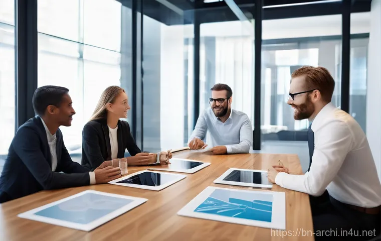 건축 프로젝트 협상 스킬 - **Prompt 1: "A diverse team of architects, engineers, and contractors engaged in an intensive discus... 건축 프로젝트 협상 스킬 - **Prompt 1: "A diverse team of architects, engineers, and contractors engaged in an intensive discus...