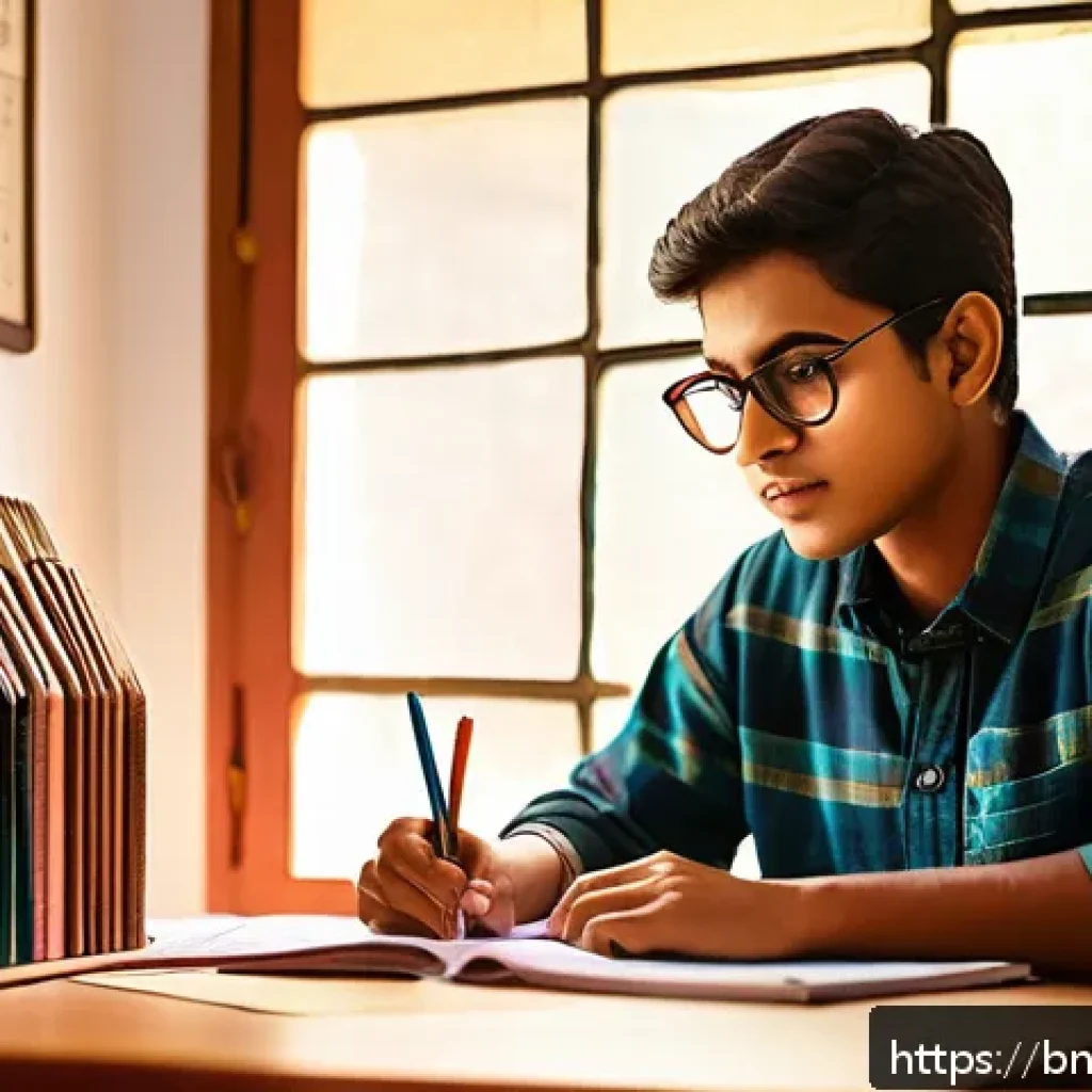 건축 실기 시험에서 자주 묻는 질문 정리 - A focused Bengali student sitting at a wooden desk in a cozy study room, surrounded by neatly organi...