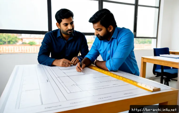 건축 실무에서의 디자인 품질 평가 - Photorealistic architectural design quality review in a modern South Asian architecture studio, two ...